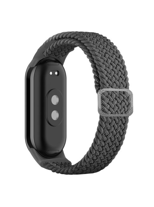 For Xiaomi Mi Band 9 NFC / Mi Band 9 / Smart Band 8 NFC / Smart Band 8 Stretchy Nylon Watch Band Adjustable Braided Sport Strap - Grey