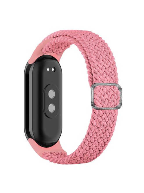 For Xiaomi Mi Band 9 NFC / Mi Band 9 / Smart Band 8 NFC / Smart Band 8 Stretchy Nylon Watch Band Adjustable Braided Sport Strap - Pink