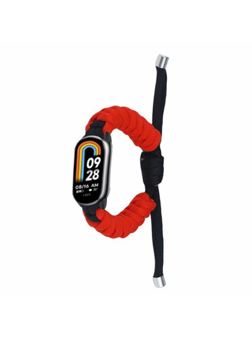 For Xiaomi Mi Band 9 NFC / Mi Band 9 / Smart Band 8 NFC / Smart Band 8 Watch Band Braided Rope Bracelet - Black+Red