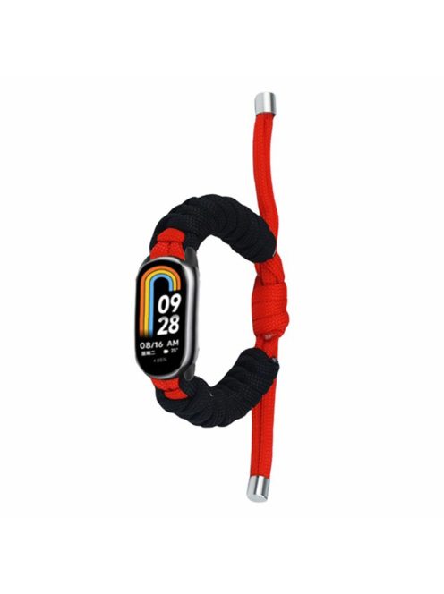 For Xiaomi Mi Band 9 NFC / Mi Band 9 / Smart Band 8 NFC / Smart Band 8 Watch Band Braided Rope Bracelet - Red+Black