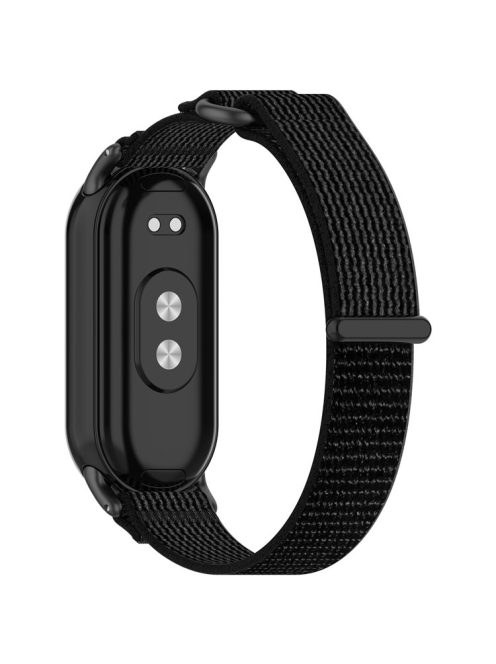 For Xiaomi Mi Band 9 NFC / Mi Band 9 / Smart Band 8 NFC / Smart Band 8 Watch Strap Breathable Nylon Sport Strap - Black+Grey