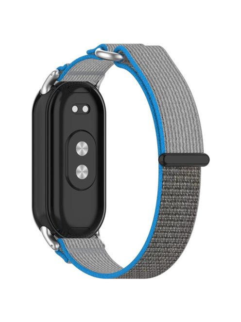 For Xiaomi Mi Band 9 NFC / Mi Band 9 / Smart Band 8 NFC / Smart Band 8 Watch Strap Breathable Nylon Sport Strap - Blue+Grey