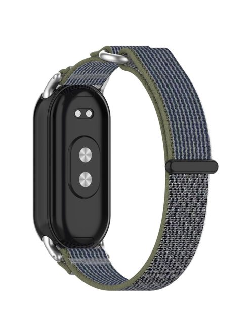 For Xiaomi Mi Band 9 NFC / Mi Band 9 / Smart Band 8 NFC / Smart Band 8 Watch Strap Breathable Nylon Sport Strap - Green+Grey