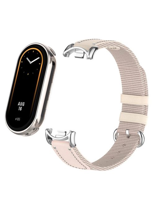 For Xiaomi Mi Band 9 NFC / Mi Band 9 / Smart Band 8 NFC / Smart Band 8 Woven Canvas Smartwatch Strap Adjustable Watch Band - Beige