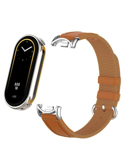 For Xiaomi Mi Band 9 NFC / Mi Band 9 / Smart Band 8 NFC / Smart Band 8 Woven Canvas Smartwatch Strap Adjustable Watch Band - Brown