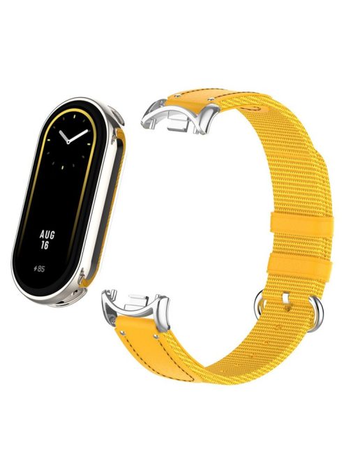 For Xiaomi Mi Band 9 NFC / Mi Band 9 / Smart Band 8 NFC / Smart Band 8 Woven Canvas Smartwatch Strap Adjustable Watch Band - Yellow