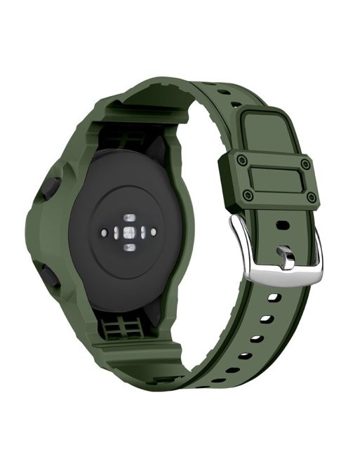 For Xiaomi Mi Watch Color Sports Watch Band+Watch Case 2-in-1 TPU Watch Strap Replacement Watchband with Buckle - Army Green