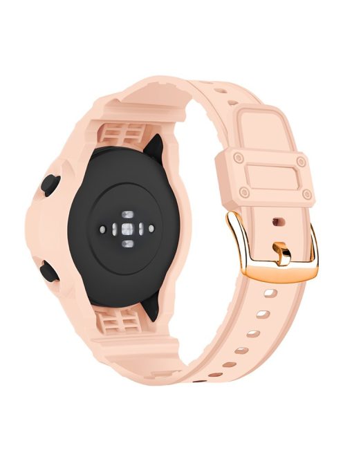 For Xiaomi Mi Watch Color Sports Watch Band+Watch Case 2-in-1 TPU Watch Strap Replacement Watchband with Buckle - Pink