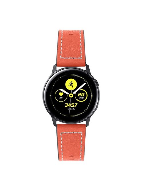 For Xiaomi Mi Watch Color/Haylou Solar LS05 Cowhide Leather Wear-resistant Soft Wrist Strap Replacement Watchband - Orange