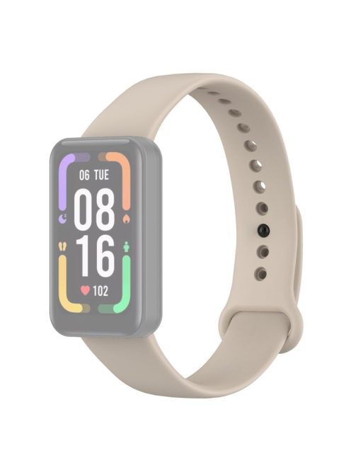 For Xiaomi Redmi Smart Band Pro Solid Color Soft Silicone Watch Band Adjustable Wrist Strap - Beige