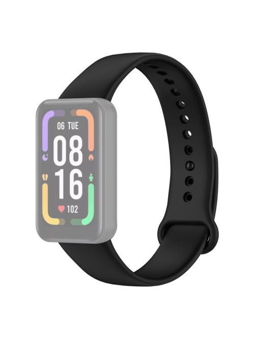 For Xiaomi Redmi Smart Band Pro Solid Color Soft Silicone Watch Band Adjustable Wrist Strap - Black