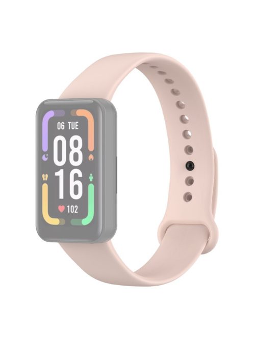 For Xiaomi Redmi Smart Band Pro Solid Color Soft Silicone Watch Band Adjustable Wrist Strap - Pink