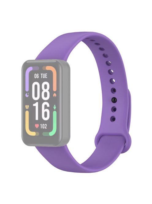 For Xiaomi Redmi Smart Band Pro Solid Color Soft Silicone Watch Band Adjustable Wrist Strap - Purple