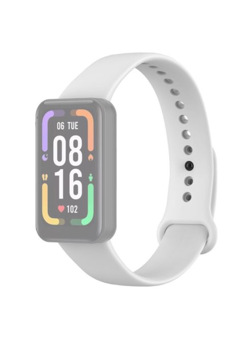 For Xiaomi Redmi Smart Band Pro Solid Color Soft Silicone Watch Band Adjustable Wrist Strap - White