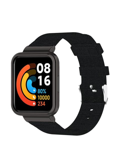 For Xiaomi Redmi Watch 2 Breathable Nylon Canvas Watch Band Replacement Watch Strap - Black Blue