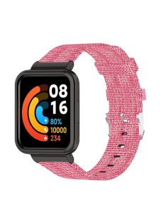   For Xiaomi Redmi Watch 2 Breathable Nylon Canvas Watch Band Replacement Watch Strap - Pink