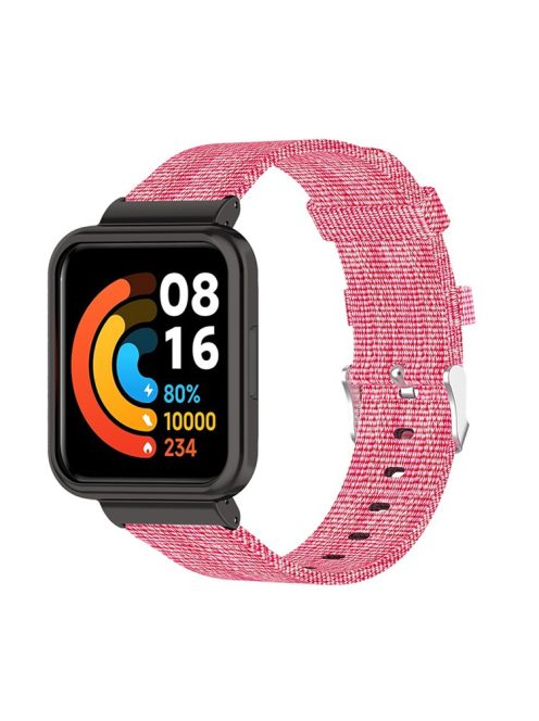 For Xiaomi Redmi Watch 2 Breathable Nylon Canvas Watch Band Replacement Watch Strap - Pink