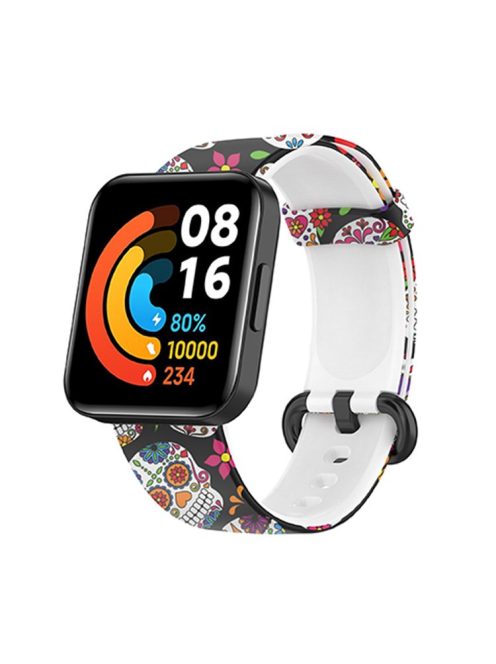 For Xiaomi Redmi Watch 2 Lite Pattern Printed Watchband Adjustable Silicone Smart Watch Strap - Colorful Skull