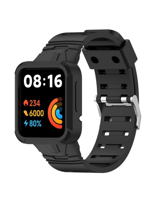 For Xiaomi Redmi Watch 2 Lite/Mi Watch Lite2/Lite1 Universal Silicone Watchband Wrist Strap Sports Watch Quick Release Watch Band Case with Buckle - Black