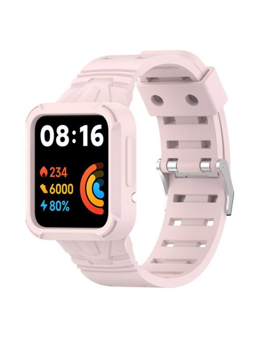 For Xiaomi Redmi Watch 2 Lite/Mi Watch Lite2/Lite1 Universal Silicone Watchband Wrist Strap Sports Watch Quick Release Watch Band Case with Buckle - Light Pink