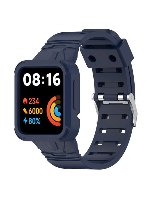 For Xiaomi Redmi Watch 2 Lite/Mi Watch Lite2/Lite1 Universal Silicone Watchband Wrist Strap Sports Watch Quick Release Watch Band Case with Buckle - Midnight Blue