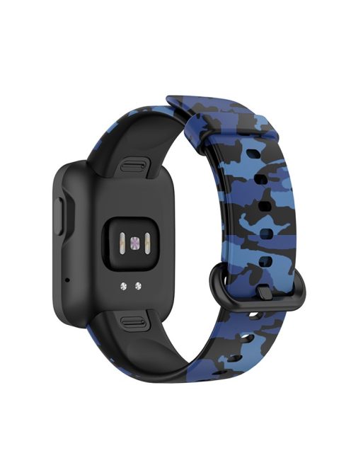 For Xiaomi Redmi Watch 2/Horloge 2 Pattern Printed Silicone Watch Strap 21.6mm Quick Release Watch Band with Buckle for 5.5-8.7" Wrist - Camo Blue