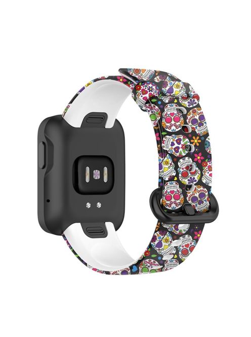 For Xiaomi Redmi Watch 2/Horloge 2 Pattern Printed Silicone Watch Strap 21.6mm Quick Release Watch Band with Buckle for 5.5-8.7" Wrist - Colorful Skull