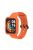 For Xiaomi Redmi Watch 2/Redmi Watch 2 Lite Solid Color Silicone Watch Band Strap + Drop-proof Watch Case - Orange/Black/Orange