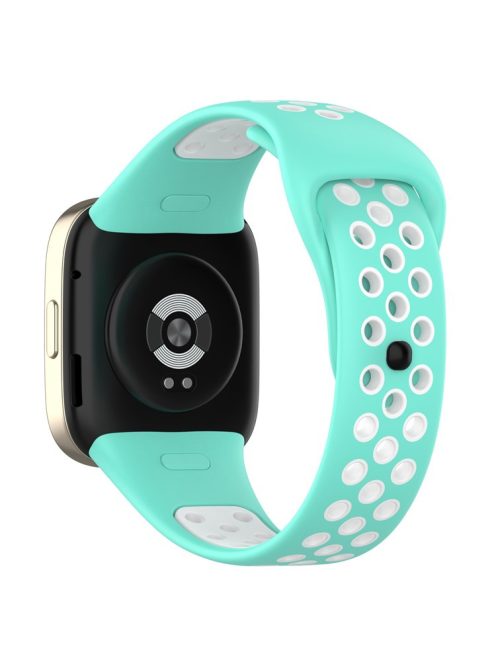 For Xiaomi Redmi Watch 3 / Mi Watch Lite 3 Watch Strap Dual-color Silicone Replacement Watch Bands - Teal Green+White