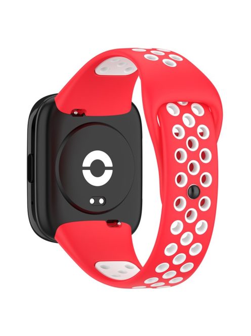 For Xiaomi Redmi Watch 3 Lite / Watch 3 Active Bicolor Watch Bands Silicone Quick Release Replacement Watch Strap - Red+White