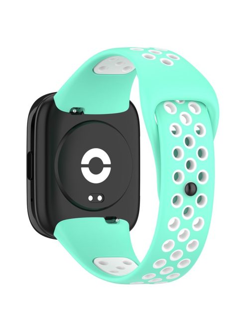 For Xiaomi Redmi Watch 3 Lite / Watch 3 Active Bicolor Watch Bands Silicone Quick Release Replacement Watch Strap - Teal Green+White