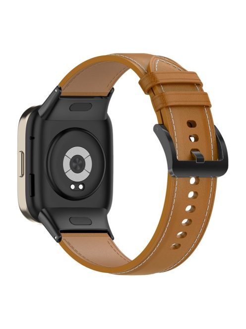 For Xiaomi Redmi Watch 3 Watch Band Genuine Cow Leather Adjustable Wrist Strap - Light Brown