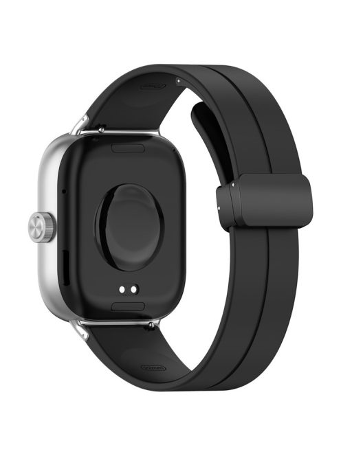 For Xiaomi Redmi Watch 4 / Smart Band 8 Pro Silicone Strap Replacement Wrist Band with Folding Buckle - Black