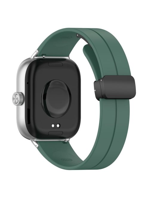 For Xiaomi Redmi Watch 4 / Smart Band 8 Pro Silicone Strap Replacement Wrist Band with Folding Buckle - Dark Green