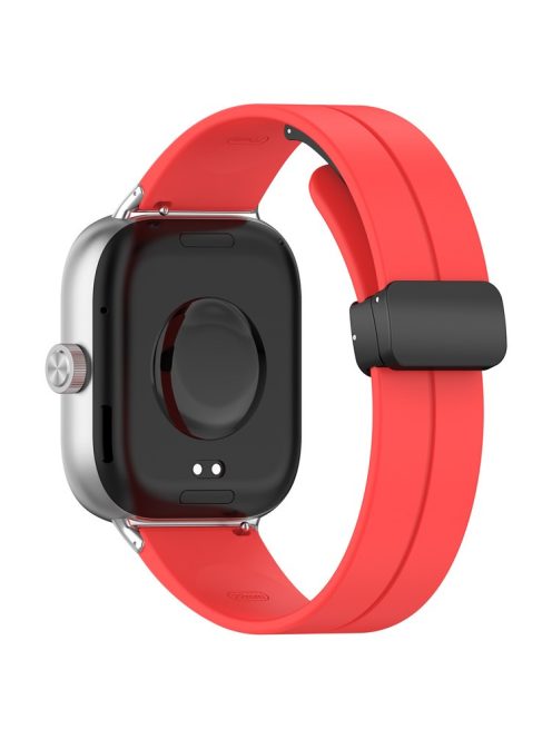 For Xiaomi Redmi Watch 4 / Smart Band 8 Pro Silicone Strap Replacement Wrist Band with Folding Buckle - Red