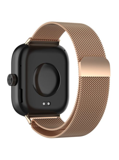 For Xiaomi Redmi Watch 4 / Smart Band 8 Pro Stainless Steel Milanese Wrist Strap - Rose Gold