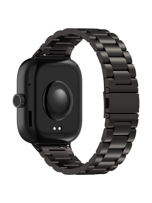 For Xiaomi Redmi Watch 4 / Smart Band 8 Pro Stainless Steel Strap 3-Bead Watch Band - Black