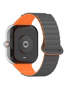   For Xiaomi Redmi Watch 4 / Smart Band 8 Pro Watch Band Dual Color Silicone Magnetic Wrist Strap - Grey+Orange