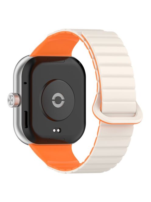 For Xiaomi Redmi Watch 4 / Smart Band 8 Pro Watch Band Dual Color Silicone Magnetic Wrist Strap - Starlight+Orange