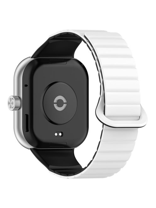 For Xiaomi Redmi Watch 4 / Smart Band 8 Pro Watch Band Dual Color Silicone Magnetic Wrist Strap - White+Black