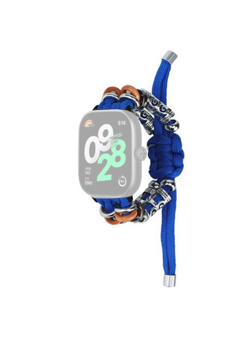 For Xiaomi Redmi Watch 4 Adjustable Watch Strap Bead Braided Nylon Band - Sapphire