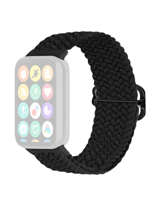 For Xiaomi Redmi Watch 4 Braided Band Adjustable Replacement Nylon Watch Strap - Black