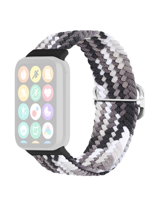 For Xiaomi Redmi Watch 4 Braided Band Adjustable Replacement Nylon Watch Strap - Colorful Black