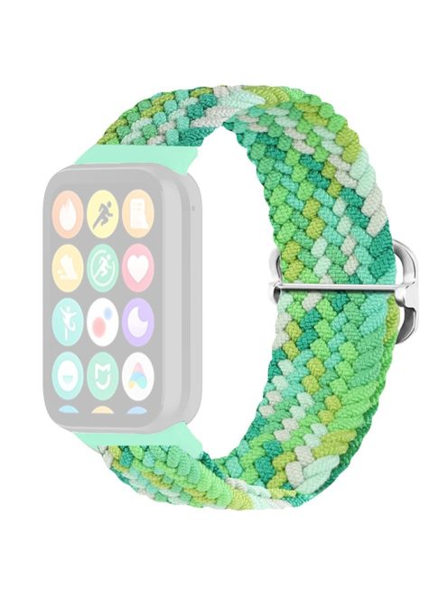 For Xiaomi Redmi Watch 4 Braided Band Adjustable Replacement Nylon Watch Strap - Colorful Green