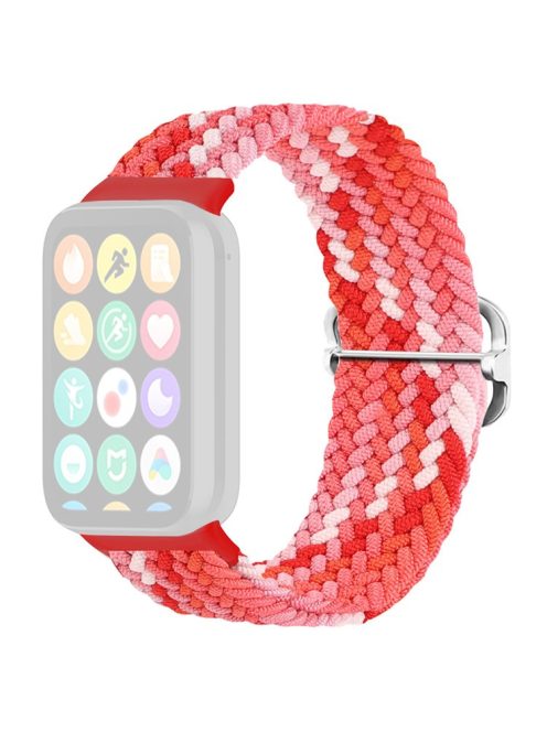 For Xiaomi Redmi Watch 4 Braided Band Adjustable Replacement Nylon Watch Strap - Colorful Red