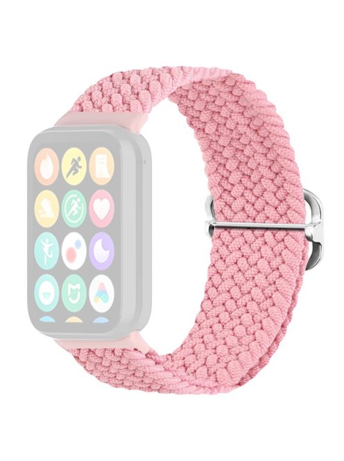 For Xiaomi Redmi Watch 4 Braided Band Adjustable Replacement Nylon Watch Strap - Pink