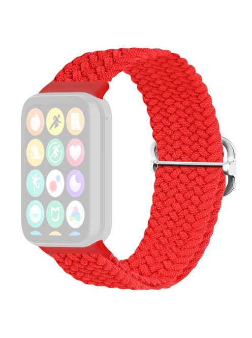 For Xiaomi Redmi Watch 4 Braided Band Adjustable Replacement Nylon Watch Strap - Red