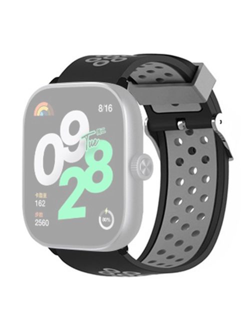 For Xiaomi Redmi Watch 4 Dual Color Silicone Watch Band Wrist Strap - Black+Grey