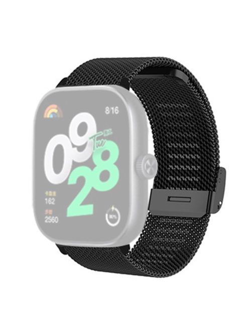 For Xiaomi Redmi Watch 4 Mesh Watch Strap Alloy Connector Stainless Steel Watchband - Black