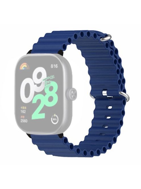 For Xiaomi Redmi Watch 4 Silicone Watch Band Wrist Strap with Alloy Connector - Dark Blue